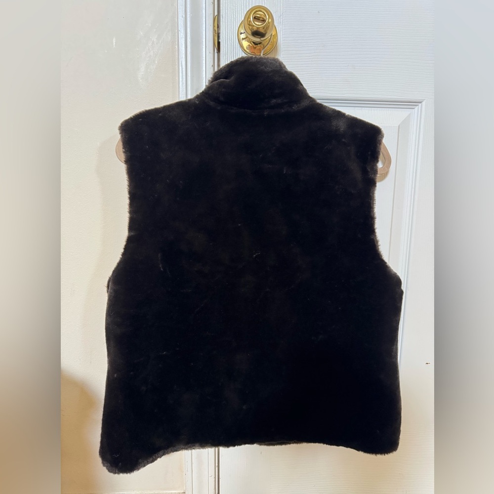 Dark Brown Faux Fur Vest Medium